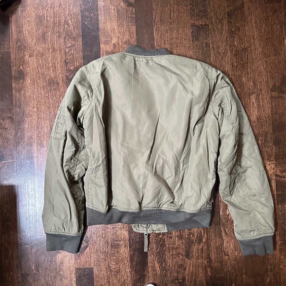GAP Olive Green Bomber Zip-up Jacket, Size XS - Picture 2 of 4